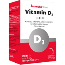Imuneks Vitamin D3 1000 Iu Sprey 20 ml - Dezenfektan Hediyeli (%72 Alkol)