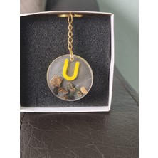 Miina Aksesuar Epoksi Isminize  Özel Harf  Anahtarlık