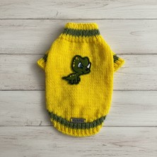 Lady Fify Kedi ve Köpek Için Dinazorlu Sarı Kazak