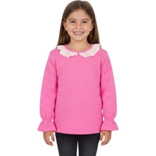 Crassi Kız Çocuk Bluz Yaka Dantelli Kol Lastikli