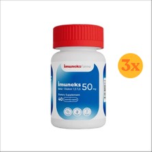 Imuneks Betaglukan 50 mg 40 Kapsül - 3 Adet (Toplam 120 Kapsül) - Dezenfektan Hediyeli (%72 Alkol)