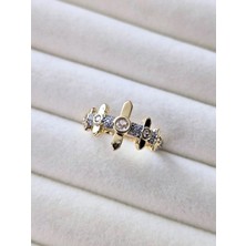 Diva Viva - Geometrik Tasarım Zirkon Taşlı Ayarlanabilir Yüzük (KOD-445)