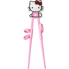 United Foods Hello Kitty Çocuk Eğitim Chopstick Seti - Yardımcı Aparatlı Yemek Çubuğu Pembe