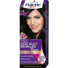 Palette Natural 1-0 Siyah Krem Saç Boyası Canlı Renkler ve Yoğun Göz Alıcı Etki 99 ml