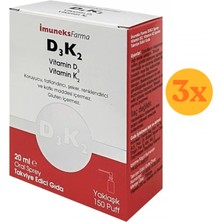 Imuneks Vitamin D3K2 Sprey 20 ml - 3 Adet (60 Ml) - Dezenfektan Hediyeli (%72 Alkol)