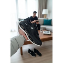 Enoch Erkek Siyah Jel Tabanlı Bağcıklı Beyaz Tabanlı Büyük Numara Spor Ayakkabı (45-50)