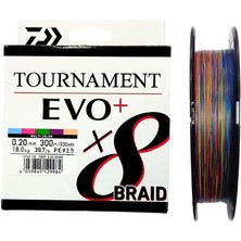 Daiwa Tournament Evo+ 300M 0.20MM 8x Multi Color Ip Misina