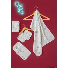 More Home Müslin Bezi Bebek Set 6 Parça 100 % Pamuklu Tavşanlı Bulut
