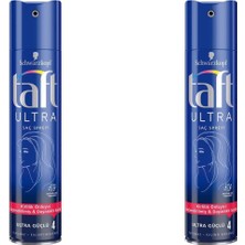 Schwarzkopf Ultra Güçlü Taft Kirlilik Önleyici Saç Spreyi 4 Lacivert 2'li Mükemmel Işıltı