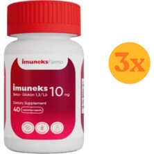 Imuneks Beta Glukan 10 Mg 40 Kapsül - 3 Adet (120 Kapsül) - Dezenfektan Hediyeli (%72 Alkol)