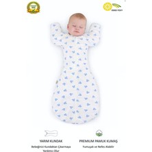 Guaraz %100 Organik Pamuk Yumuşacık Dokulu Bebek Kundak - Eldiven Manşetli Fermuarlı Uyku Tulumu