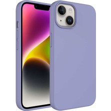Büşra Ayhan iPhone 14 Plus Uyumlu Sıvı Teknolojili Silinebilir Sert Bsay Kivi Kapak-Lavendery Gray