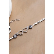 Two Arts Kadın 925 Ayar Gümüş Nazar Boncuklu Melek Kanadı Bileklik | Hediye Kutusunda