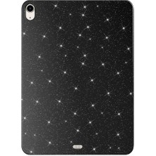 Büşra Ayhan Apple iPad 10.9 2022 (10.nesil) Simli Parlak Görünümlü Uyumlu Bsay Tablet Koton Kılıf-Siyah