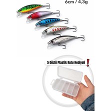 Arkhelais Minnow Rapala 6 cm 4.3 gr 5’li Paket Yapay Balık Yemi – Spin Olta ve Kıyı Kullanımına Uygun