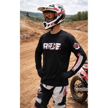 Aybaak Ride Enduro Cross Motorsiklet Baskılı Uzun Kol Tişört