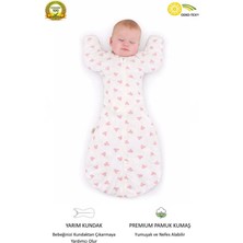 Guaraz %100 Organik Pamuk Yumuşacık Dokulu Bebek Kundak - Eldiven Manşetli Fermuarlı Uyku Tulumu