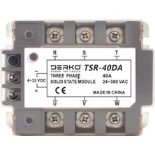 Derko Solıd State Röle (Ssr) 3 Kutup 40A 4-32 Vdc Giriş 24-380 Vac Çıkış