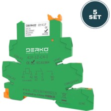 Derko 10 Adet  41F-1Z-C4-1 24VDC Yay Baskılı Slim Röle ve Soketi