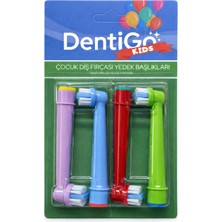 DentiGo Çocuklar Için Elektrikli Diş Fırçası Yedek Başlığı 4’lü Paket (Renkli)