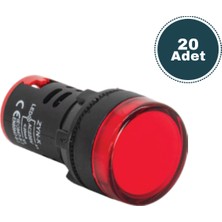 Derko 20 Adet Kırmızı Sinyal Butonu
