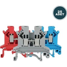 Derko 25 Adet Vidalı Ray Klemens Uk 35 Milim N Gri