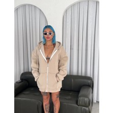 Veralya Oversize Tam Fermuarlı Uzun Kol Hırka