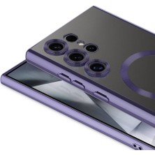 Büşra Ayhan Galaxy S24 Ultra Kılıf Kamera Korumalı Magsafe Wireless Şarj Özellikli Bsay Demre Kapak-Derin Mor