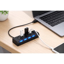 Arkhelais USB Çoğaltıcı - USB Çoklayıcı - 4 Port USB Hub Anahtarlı