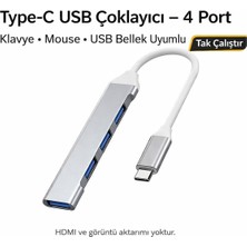 Arkhelais Type C USB Çoklayıcı 4 Port | Klavye Mouse Uyumlu | USB Hub