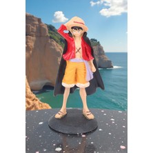 Elifeshop One Piece Luffy Anime Figür Heykel 17 cm Dekoratif Biblo Ev Ofis Genç Odası Hediyesi Model B