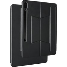 Büşra Ayhan Galaxy Tab S9 Fe Plus Zore Border Keyboard Bluetooh Bağlantılı Standlı Klavyeli Tablet Kılıfı - Siya