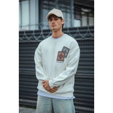 Veralya Uzun Kol Bisiklet Yaka Baskılı Sweatshirt