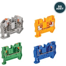 Derko 50 Adet Yay Baskılı Klemens Ozg-4 Milim Green-Yellow Toprak Klemensi