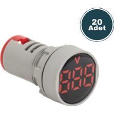 Derko 20 Adet Dijital Voltmetre 22MM