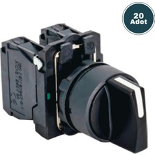 Derko 20 Adet Işıklı Mandal Buton 1-0-2(Nc-No) (220V Ac)