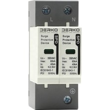 Derko 2 Kutuplu 1000VDC Parafudr Yıldırım Koruma