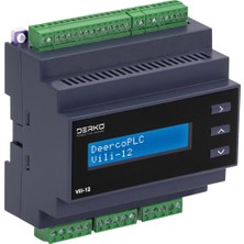 Derko Yerli Yazılım Plc Vılı 12R-RTC - Gerçek Zaman Saatli / Dahili Ekranlı / 12 Giriş-12 Röle Çıkış / 3 Analog Giriş