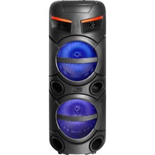 Büşra Ayhan Bsay GD-2809 Dijital LED Göstergeli Fm Radyolu Mikrofonlu Rgb Tws Çift 8 Inç Stereo Bass Kablosuz Ka