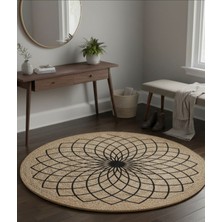 Bazaar Forum Ütopya Dijital Baskı Dokuma Pamuk Kaymaz Taban Yuvarlak Halı