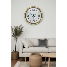 Argesco Mühendislik Gold Lüks 40 cm Metal Modern Duvar Saati