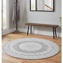 Bazaar Forum Ütopya Dijital Baskı Dokuma Pamuk Kaymaz Taban Yuvarlak Halı