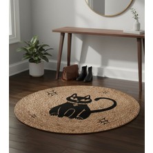 Bazaar Forum Ütopya Dijital Baskı Dokuma Pamuk Kaymaz Taban Yuvarlak Halı