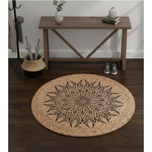 Bazaar Forum Ütopya Dijital Baskı Dokuma Pamuk Kaymaz Taban Yuvarlak Halı