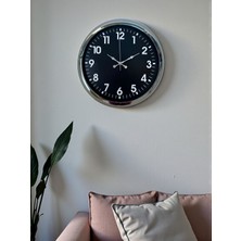 Argesco Mühendislik Modern 40 cm Metal Krom Standart Duvar Saati