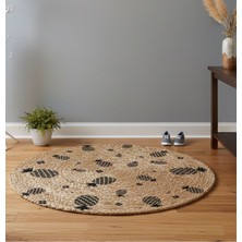 Bazaar Forum Ütopya Dijital Baskı Dokuma Pamuk Kaymaz Taban Yuvarlak Halı