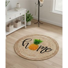 Bazaar Forum Ütopya Dijital Baskı Dokuma Pamuk Kaymaz Taban Yuvarlak Halı