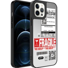 Büşra Ayhan iPhone 12 Pro Uyumlu Aynalı Desenli Kamera Korumalı Parlak Bsay Mirror Kapak-Fragile