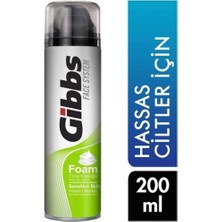 Gibbs Hassas Ciltler İçin Tıraş Köpüğü 200 ml Özel Formül ile Cildinizi Canlandırır