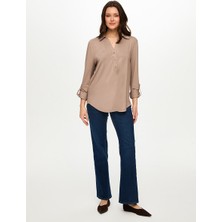 Faik Sönmez Kaçık Yaka Uzun Kollu T-Shırt S26TSH006